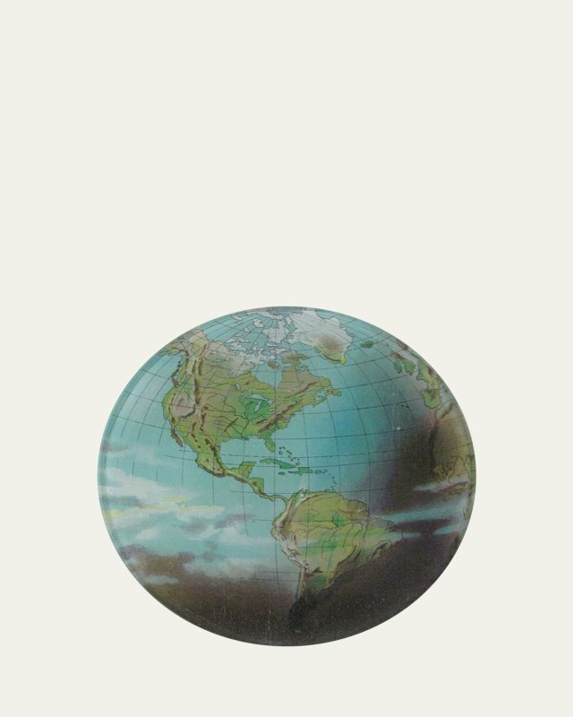 World Atlas Round Decoupage Plate